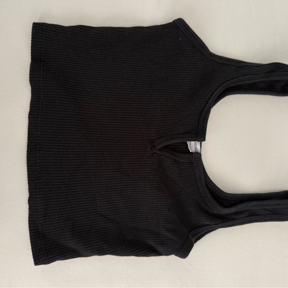 Garage Black Ribbed Tank Top